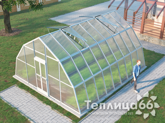 Теплица Рада Балхаш из поликарбоната, 5х6 метров, белая